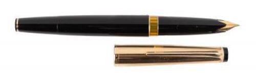 No. 74 Meisterstück Black Fountain Pen, Rolled Gold Cap