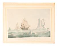 To James Weddell Esqr. R.N. The Officers & Seamen under his command This Plate, representing the Brig Jane and Cutter Beaufoy, on 20th February 1823, bearing up in 74&deg; 15' (Being the highest Southn Latitude ever reached) is most respectfully dedicated...