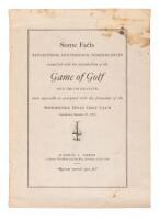 Some Facts, Reflections, and Personal Reminiscences Connected with the Introduction of the Game of Golf into the United States, more especially as associated with the formation of the Shinnecock Hills Golf Club (Incorporated September 22, 1891)