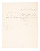 Letter by the West Point and Columbia Math Professor who &ldquo;dominated mathematics textbook writing in the nineteenth century&rdquo;