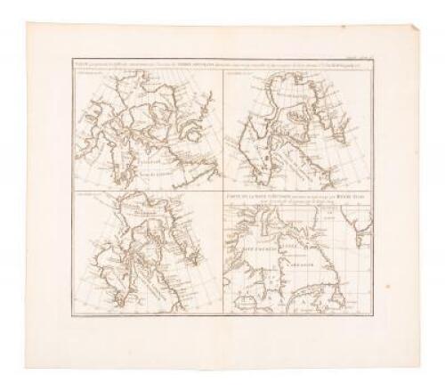 Carte qui represente les differentes connnoissances que l'on a eues des Terres Arctiques depuis 1650 jusqu'en 1747...