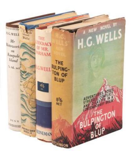 Four volumes of H.G. Wells Fiction