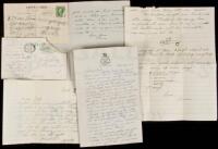 Archive of 14 autograph letters or postcards signed by Romer Grey to his father Zane Grey, most with envelopes