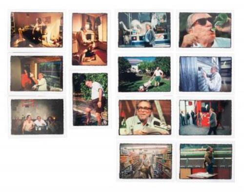 Thirteen color photographs of Bukowski by Michael Montfort, 1979-1992