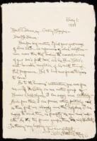 Autograph Letter Signed by James Whitcomb Riley, to Robert U. Johnson at Century Magazine