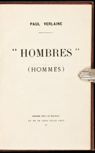 "Hombres" (Hommes) - One of 25 copies on vellum