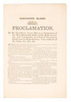 Proclamation by His Excellency, James Douglas... governor and commander in chief of Vancouver Island and its dependecies... whereas, I have been empowered by Her Majesty's government to fix the upset price of country land within the colony of Vancouver Is