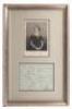 Signed portrait of Swedish Opera singer Jenny Lind, framed with a portion of a manuscript letter