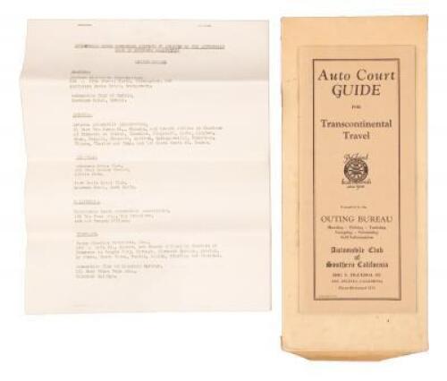Auto Court Guide for Transcontinental Travel. Compiled by the Outing Bureau