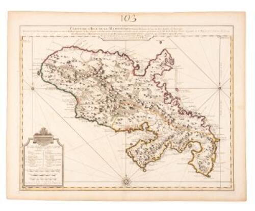 Carte de l'Isle de la Martinique Colonie Francoise de l'une des Isles Antilles de l'Amerique ...