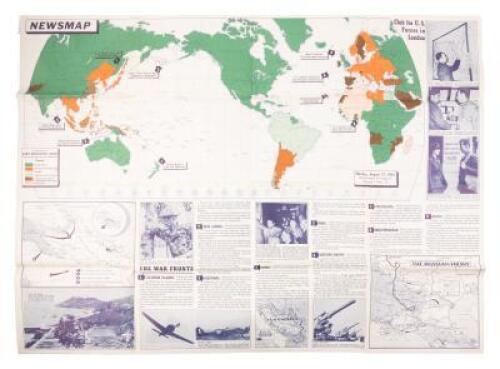 Approximately 150 issues of Newsmap - with maps, photographs and text in large broadside format