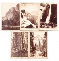 Five card-mounted Yosemite views by Gustav Fagersteen