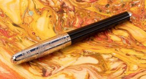 Napoleon Black Lacquer and Palladium-Plated Limited Edition Fountain Pen