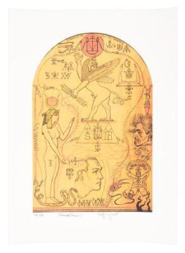 Formula of Zos Vel Thanatos - Gicl&eacute;e print of a stele created by Austin Osman Spare for Kenneth and Steffi Grant