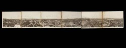 Six-panel gelatin silver print panorama of Portland, Oregon