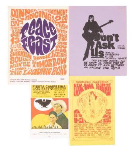 Four illustrated handbills for music events
