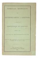 Special Message of Governor Samuel J. Kirkwood, In Reply to a Resolution of Inquiry, Passed by the House of Representatives, March 2d, 1860, in Relation to the Requisition of the Gov. of Virginia, for One Barclay Coppic