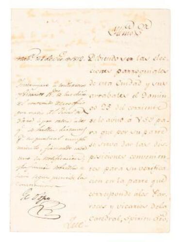 Manuscript document signed by Juan Ruiz de Apodaca, Captain General of Cuba and Florida, future Viceroy of New Spain