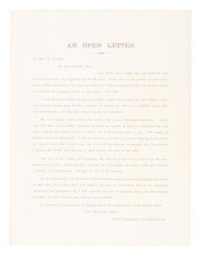 Hawaiian elite merchant hints of coming revolt against the monarchy – rare printed “open letter” to a few fellow economic grandees