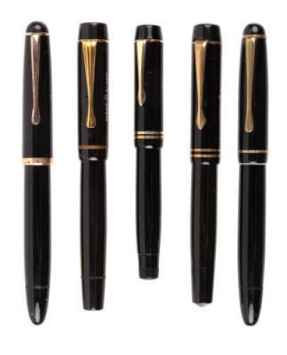 Lot of Five Vintage Montblanc Fountain Pens