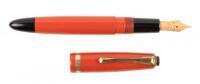 No. 206 Coral Red Button-Filler Fountain Pen, Danish Production