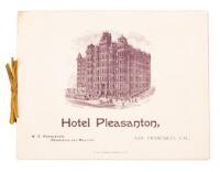 Hotel Pleasanton, San Francisco, Cal. M.E. Pendleton, Proprietor and Manager (wrapper title)