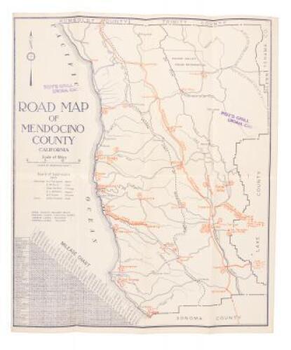 Road map of Mendocino County, California