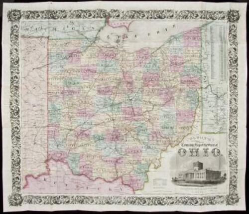 Colton's Railroad & Township Map of the State of Ohio