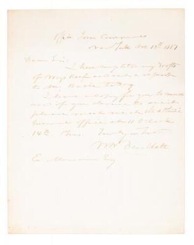 US Navy officer who officially "named" the city of San Francisco - letter as Coast Surveyor to a pioneering meteorologist