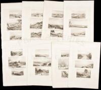 13 plates from Pictorial Illustrations of New Zealand, each with three images