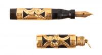 No. 16 Gold-Filled Filigree Overlay Fountain Pen, Turban Top