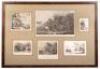 Six engravings depicting the Death of Captain James Cook, matted and framed together