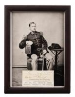 Signature of Captain George W. Yates framed with modern photograph