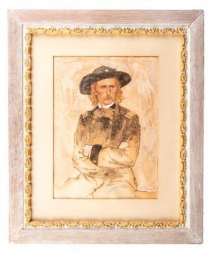 George Armstrong Custer - framed portrait painting