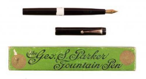 No. 18 Black Hard Rubber Stenographers' Eyedropper-Filler Fountain Pen, Pristine Example in Box