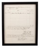 U.S. Army requisition form signed by Frederick Benteen, 7th Cavalry captain