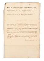 Original court documents about the Tennessee sale of an "unruly" slave