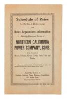 Schedule of Rates for the Sale of Electric Energy and Rules, Regulations, Information Affecting Rates and Service of Northern California Power Company, Cons. In the Counties of Shasta, Tehama, Glenn, Colusa, Butte, Yolo and Trinity...