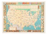 Two color pictorial maps of the United States - America the Wonderland [with] Folklore Music Map of the United States