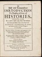 An Easy and Compendious Inrtoduction[sic] For Reading all sorts of Histories. Contrived in a more facile way then heretofore hath been published...[with] A Synopsis of Councels