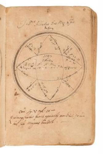 Manuscript book of horoscopes with charts of over 200 European personages of note, including Galileo