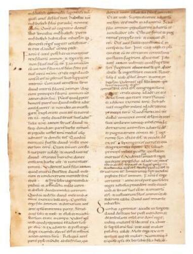 Manuscript leaf from a giant "Atlantic" Bible