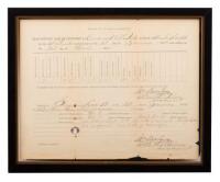 U.S. Army requisition for stationery signed by William Badger, quartermaster at Fort Lincoln from time when Custer's 7th Cavalry was stationed there