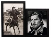 Original 1942 news photograph of Errol Flynn as Custer promoting They Died with Their Boots On [with] photograph of Robert Shaw as Custer from the film Custer of the West