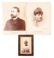 Two cartes-de-visite of Ulysses S. Grant, one with his wife and children [with] two larger gelatin silver print photographs of Grant's children