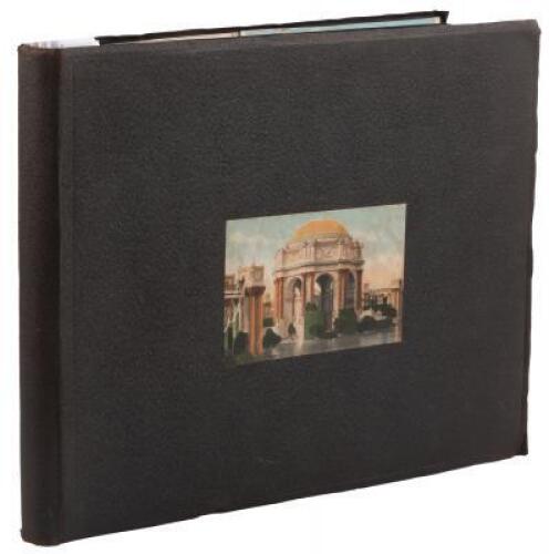 Scrapbook of original photographs, halftones, color views, newspaper & magazine clippings, typed commentary, and more, on the 1915 Panama Pacific International Exposition in San Francisco