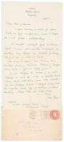 Letter from Zane Grey to Miss June Johnson