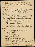 Handwritten manuscript of an untitled play by Steinbeck, dating from his month-long visit to the Soviet Union in October and November, 1963