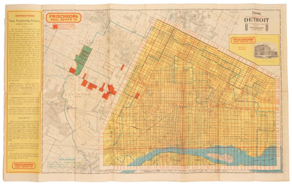 Federal new numbering system map of Detroit and environs, showing all ...