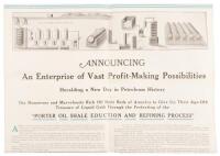 Shale Oil - The Hope of all Motordom - To Meet Civilizations Most Vital Need! An Industry of Vast Potentialities for Service and Fortune Making